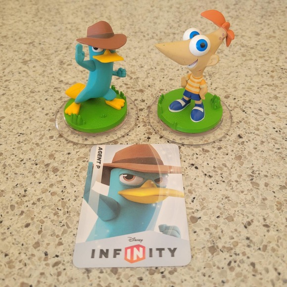 Phineas & Ferb Perry Agent P LOT Bundle DISNEY INFINITY Figure Characters/Card - Picture 1 of 7